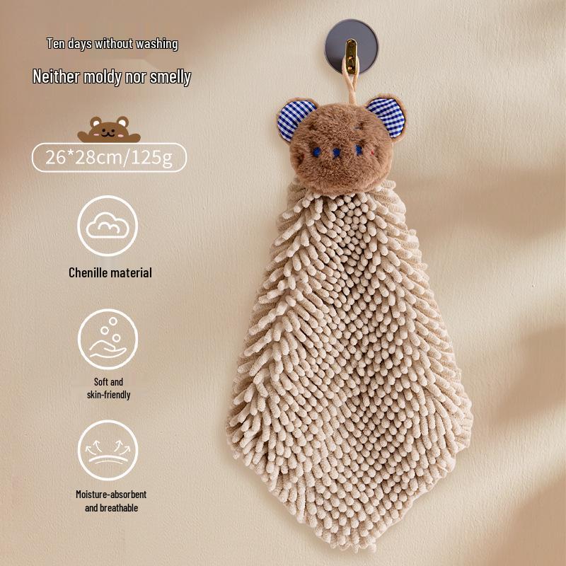 Children's Hanging Chenille Hand Towel: Thick, Absorbent, Odor-Resistant, Lint-Free, Quick-Dry.
