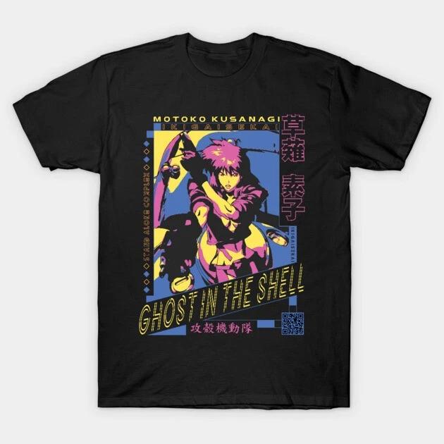 The Major Tee Motoko Kusanagi Ghost In The Shell Anime Waifu Black TShirt V2