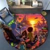 Rick and Morty2 Round Area Rug,Carpet Rug for Living Room Bedroom Sofa Playroom Decor,Non-slip Floor Mat