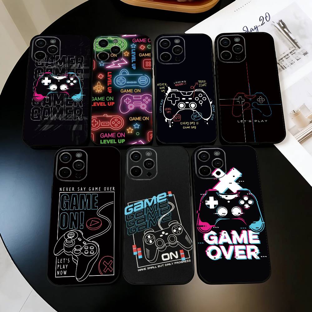 Game Controller Graphic-s Phone Case For iPhone 17, 16,15,14,13,12,11 Plus,Pro Max, Others Soft Black Cover