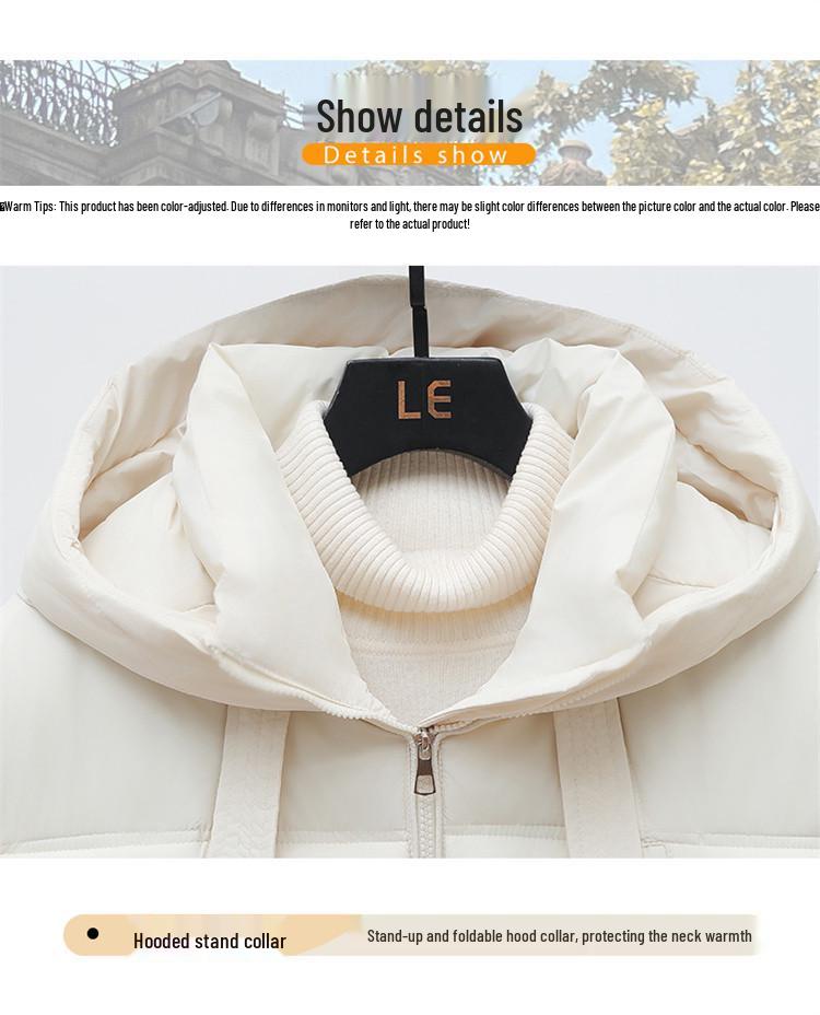 Women's Loose Fit Hooded Mid-Length Down Cotton Coat - Korean Style, Plus Size, Thickened Winter Outerwear