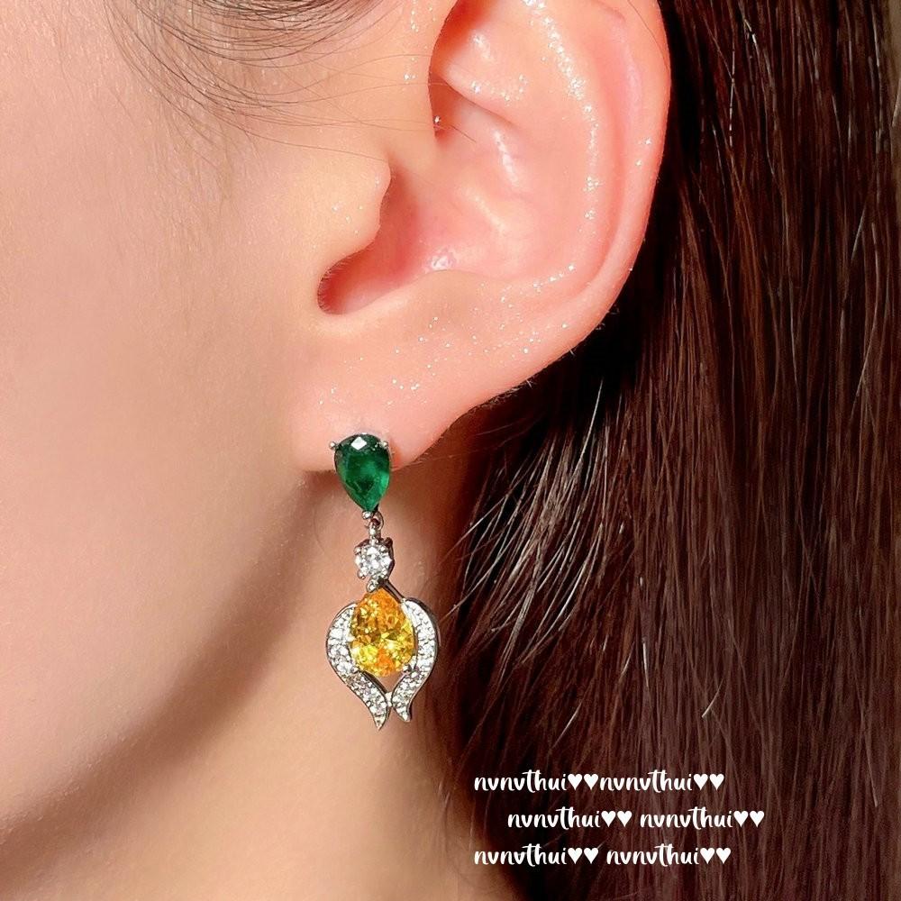 

Jewelry, Court Colorful Phoenix Colored Fringed Gemstone Necklace, Banquet Haute Couture Wings Water Drop Earrings Set