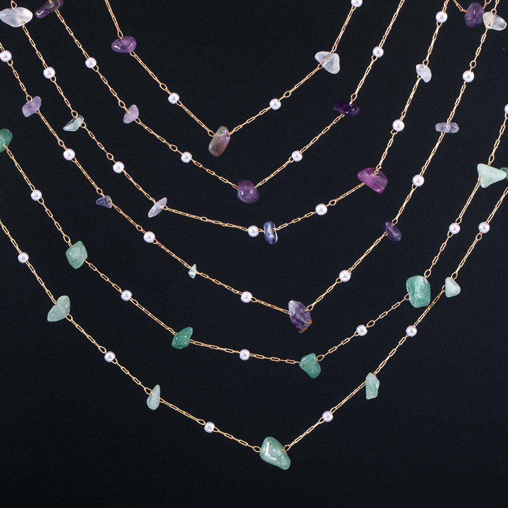 0.5M 1Meter Irregular Stone Necklace Chains Imitation Pearl Copper Chain for Bracelet Jewelry Making DIY Accessories Wholesale