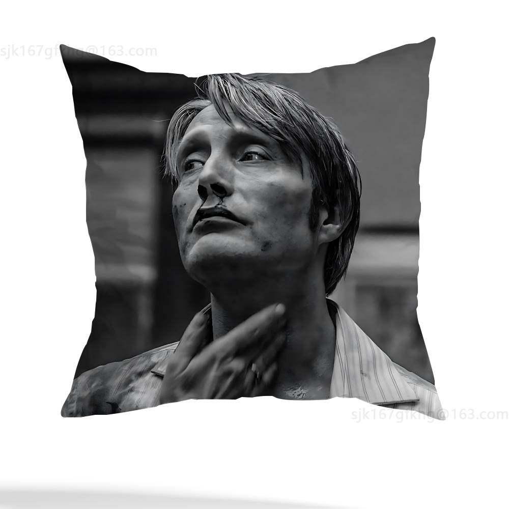 

Mads Mikkelsen H-Hannibal Pillow Case Pillow Case Living Room Sofa Cushion Cover Suitable For Home Bedroom Room Decoration 12x12Inch