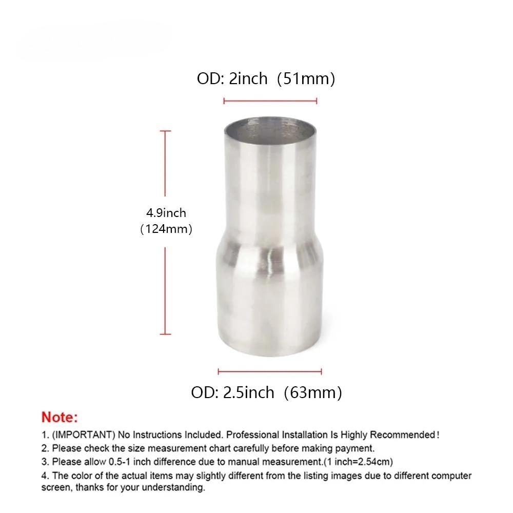 Universal Stainless Steel 51mm 63mm 57mm 76mm Car Exhaust Reducer Connector Pipe Tube Adapter Intake Pipe Connection Joint 51MM-63MM