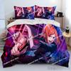 Set Copripiumino 3D Jujutsu Kaisen Anime Cartone Animato Set Copripiumino HD per Bambini Set Biancheria da Letto Biancheria da Letto Decorazione Camera da Letto