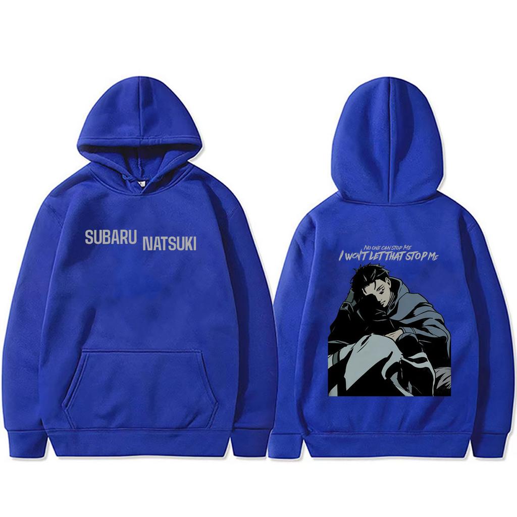 Anime Re:ZERO Starting Life in Another World Natsuki Subaru Graphic Hoodie Unisex Manga Casual Oversized Hooded Sweatshirt