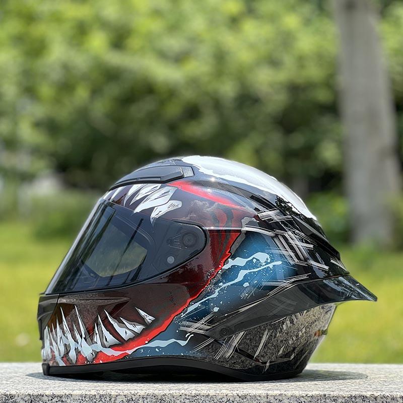 Original NITRINOS Brand Venom Helmet Big Spoiler Motorcycle Helmet Full Face Racing Helmet Off Road Casco Casque ECE Approved
