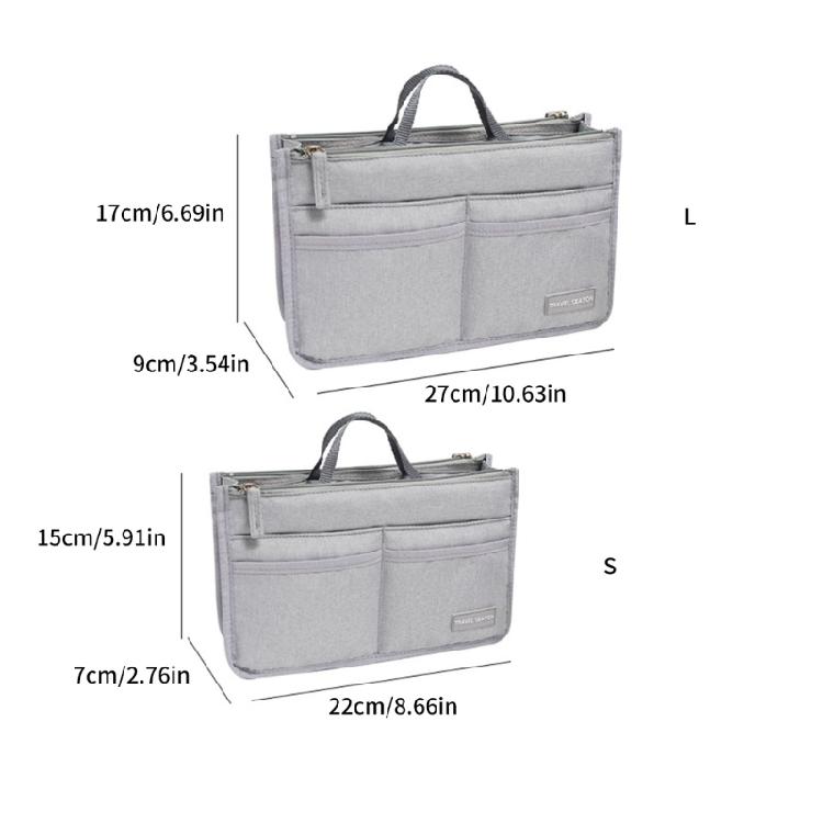 Versatile Travel Toiletry Bag with Double Zipper Opening Insert Bags Organizer