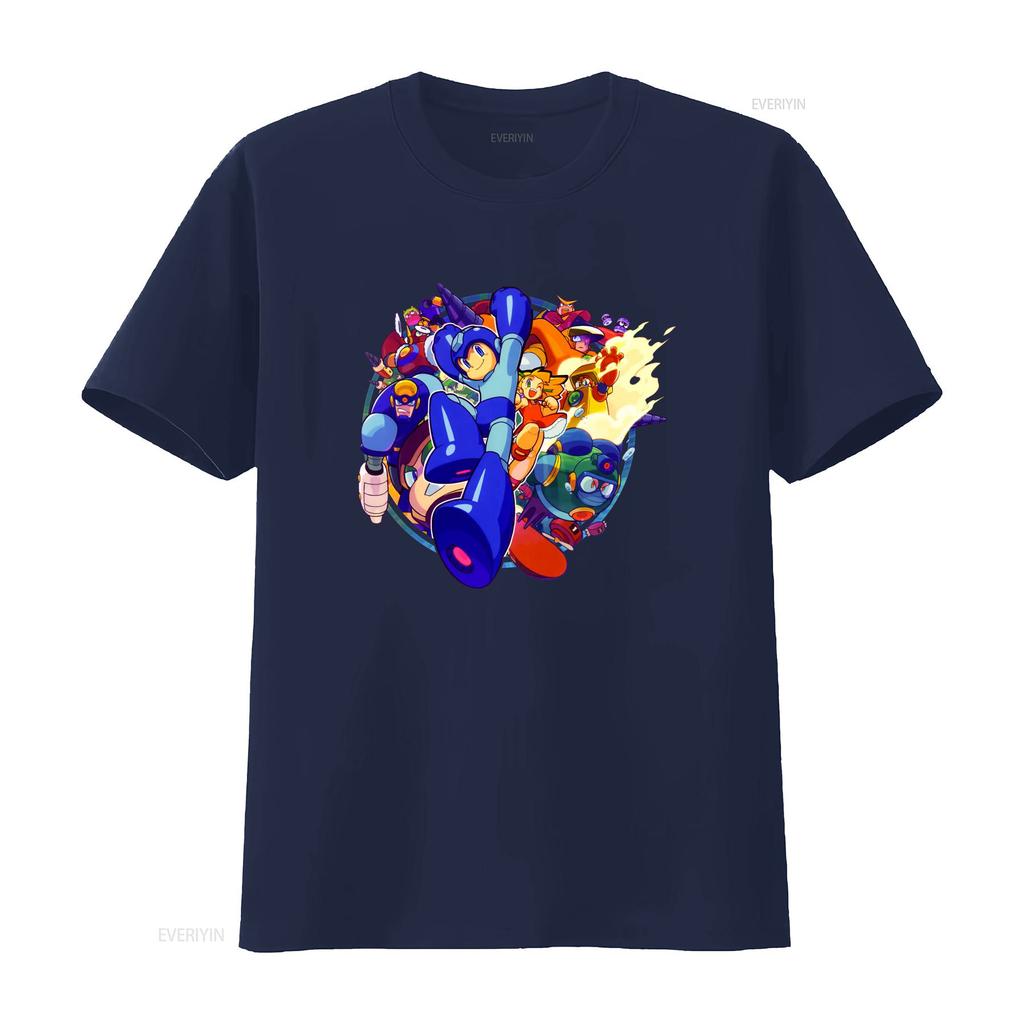 Mega Boy Rockman Collage Kunst Premium T-Shirt Japan Klassisches Spiel Vintage Gewaschen Bequem Streetwear Stilvoll Vielseitig homme