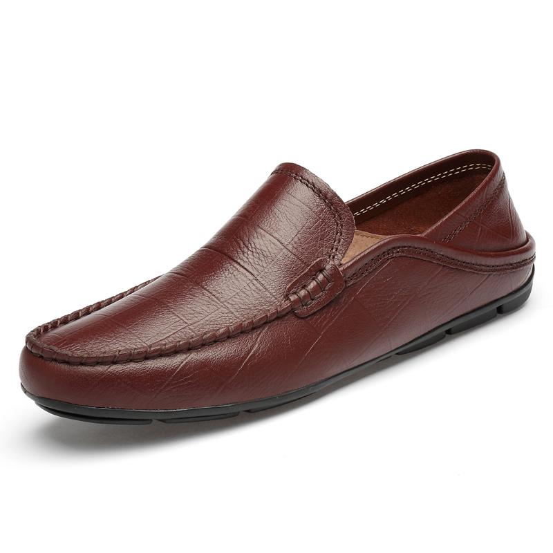 High End Brand Men's Leather Casual Shoes Versatile for Outdoor Commuting Lightweight Flat Shoes Summer New Men's Loafers