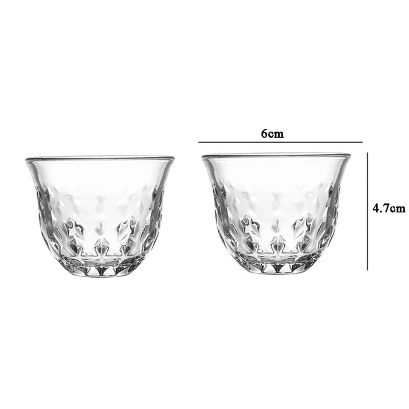 2pcs Sets Tea Cup Light Luxury Wine Glass Exquisite Glass Cup Shot Glass Transparent Drinking Glasses Party Elegant Glassware