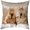 Sofa Pillow Pillowcase Skin-friendly Short Plush Cute Animal Cat Pillow Cover Living Room Cushion Cover Without Core