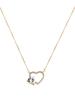 Elegant 14K Gold-Plated Sterling Silver Heart Pendant Necklace with Zircon