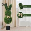 90 cm Iepuraș verde Topiar Iepure Artificial Arboresc Topiar Iepuraș Faux Greenery Bush Plante cu țeapă de pământ pentru decor de Paște de interior în aer liber
