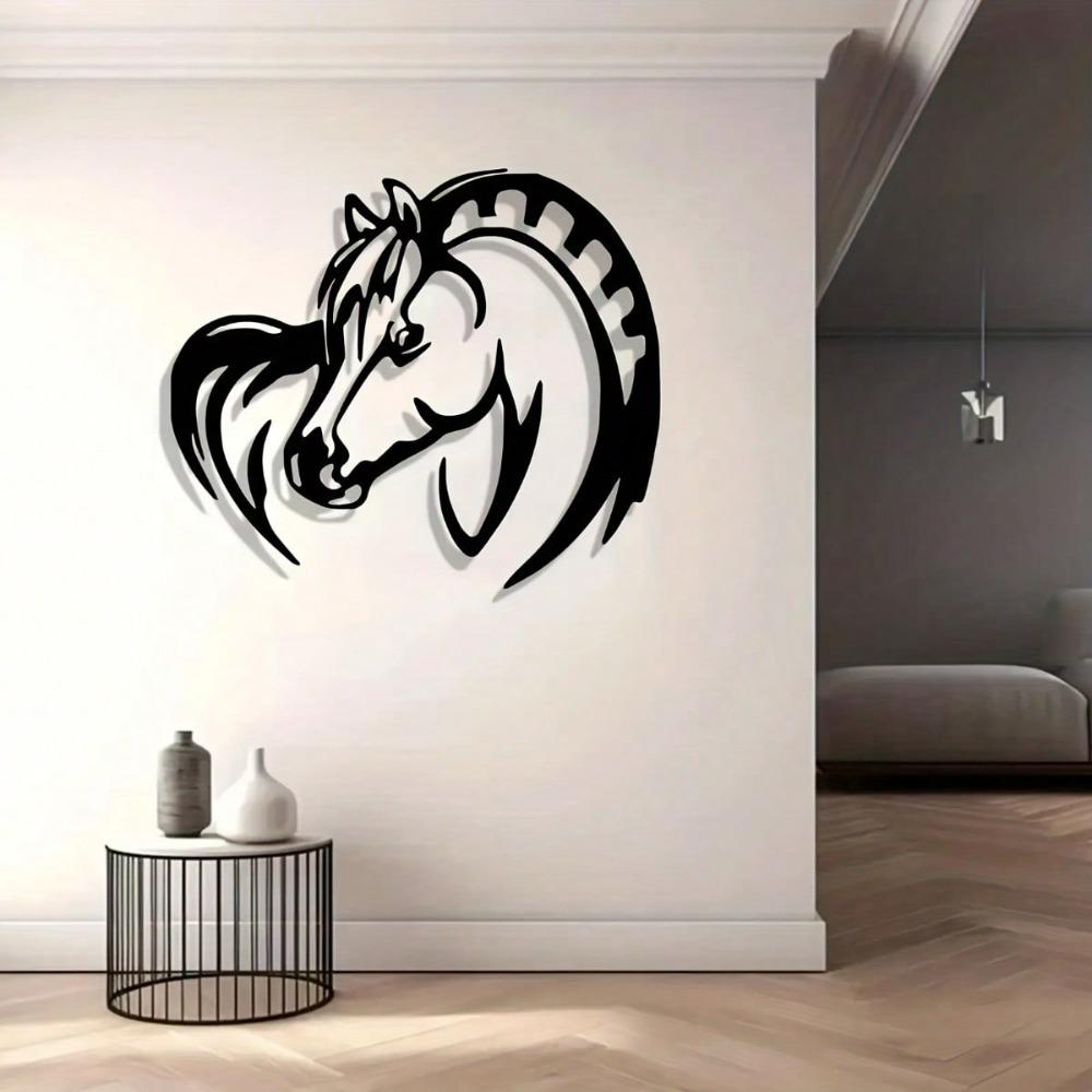 Vintage Horse Metal Wall Sculpture Heavy Duty Rustic Art