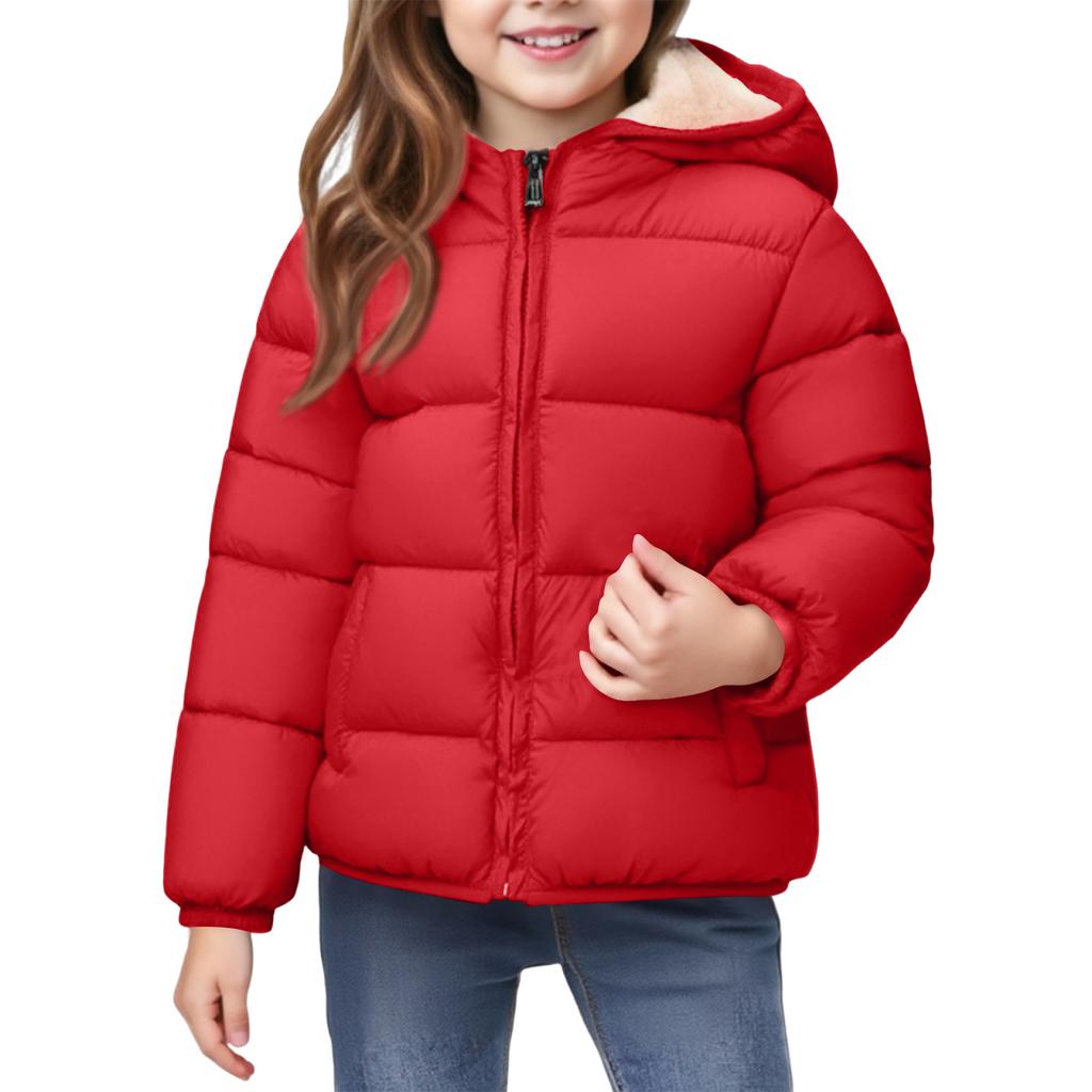 Kids' Pocket Coat - Solid Color Short Cotton Jacket