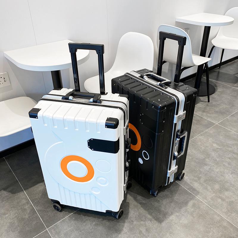 Large Capacity 20''/24'' Aluminum Frame Suitcase with Universal Wheels & Drop-Resistance