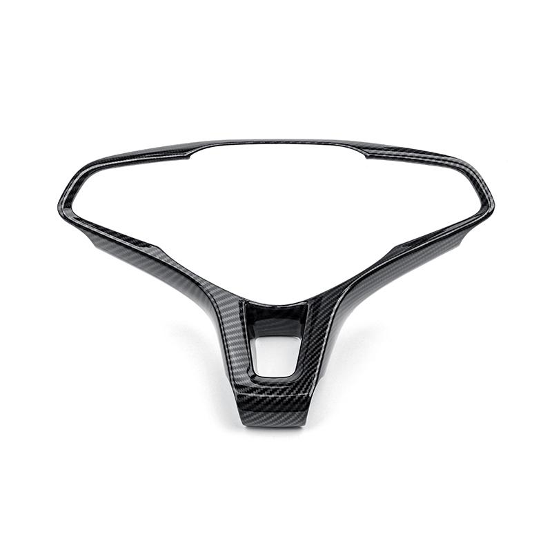 Car Accessories Interior Carbon Fiber Wood Style ABS Steering Wheel Frame Cover Trim For Genesis GV70 -2025 G80 Sport Carbon Fiber