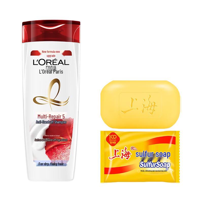 Shanghai Sulfur Soap & L Oréal Anti-Dandruff Shampoo Set