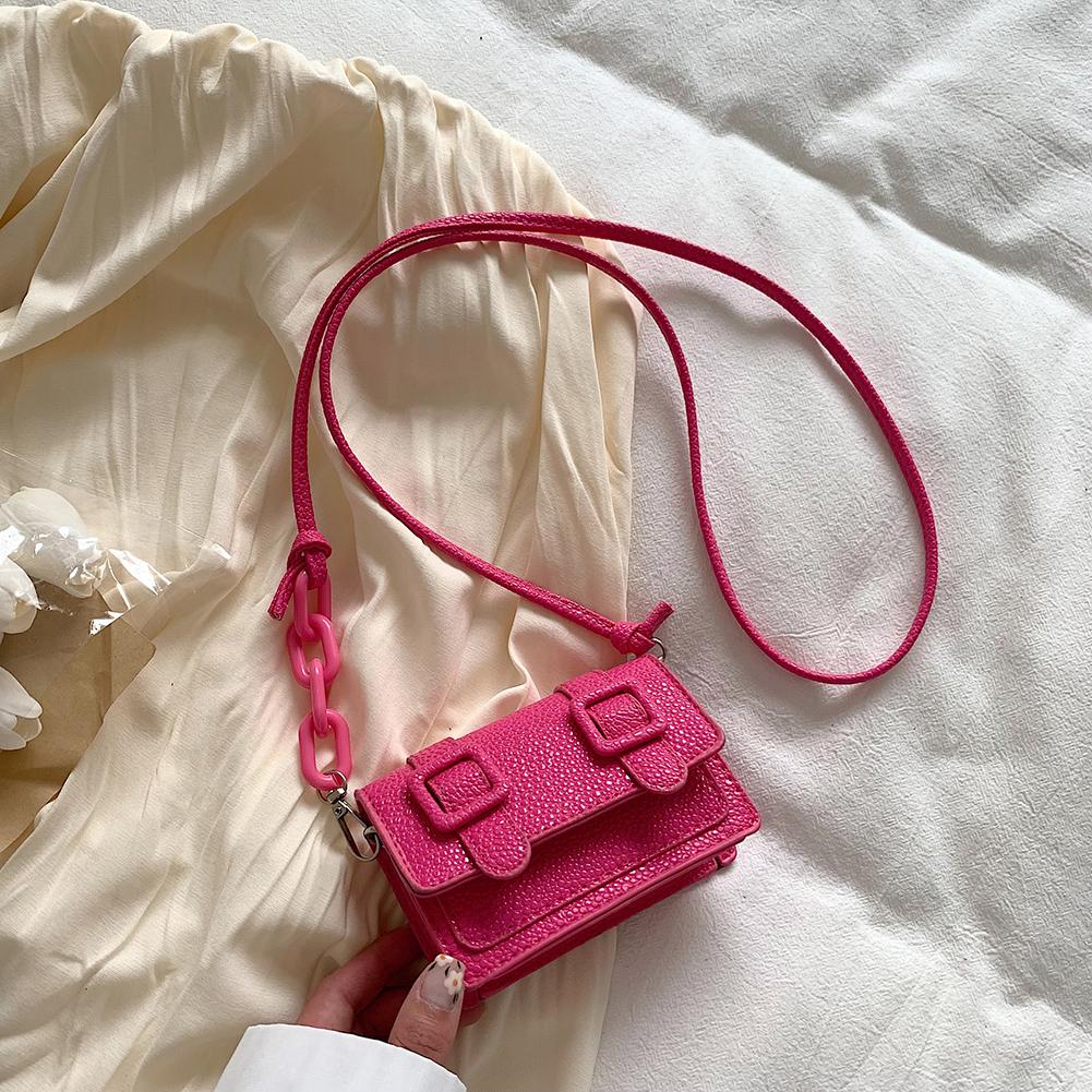 Mini Small Messenger Bag Women Girl Chain Purse PU Leather Brand Designer Handbags Ladies Retro Belt Buckle Crossbody Bags
