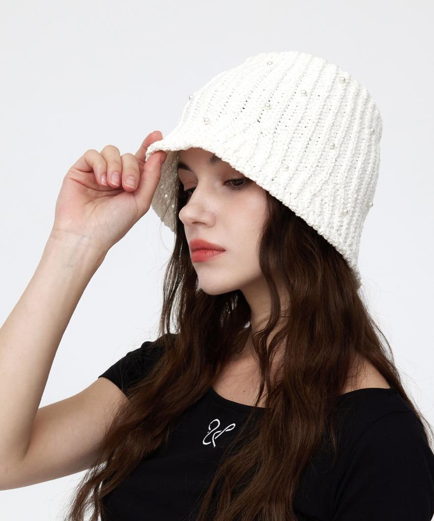 ULUK Pearl Summer Drop Bucket Hat_Ivory