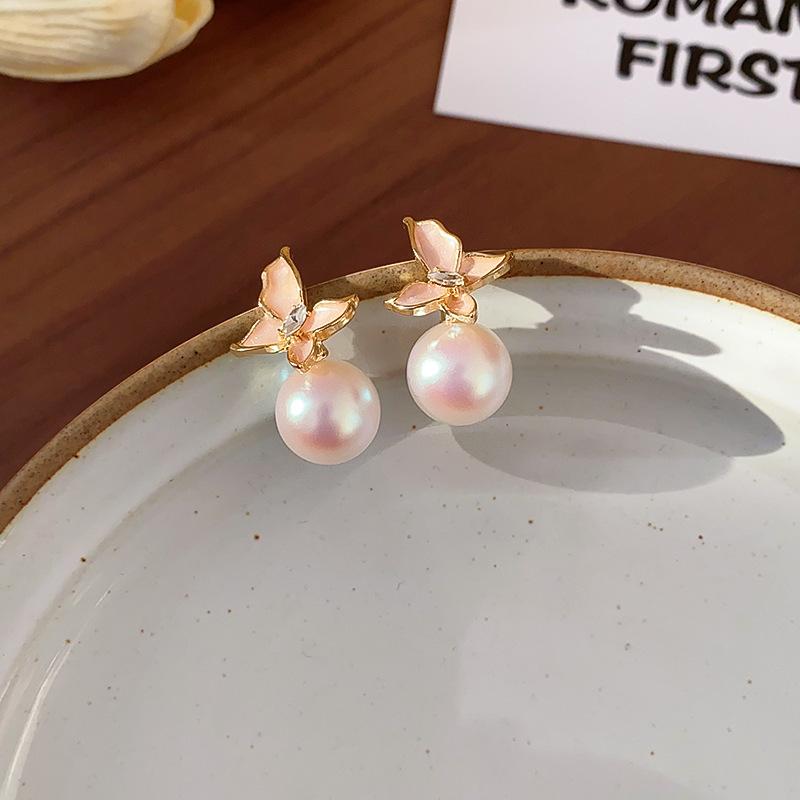 Silver Needle Zircon Pearl Tassel Earrings - Elegant Retro Design for Women