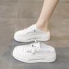 2025 summer new bag head half slippers women's outer wear shoes casual one-pedal lazy thick-soled white shoes sandals
