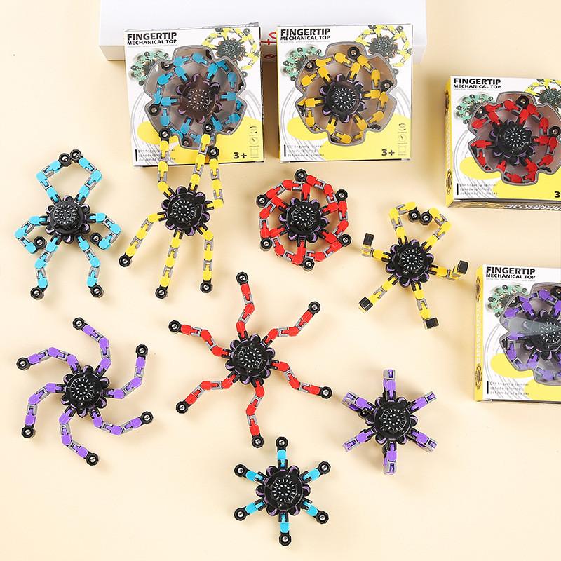 Deformation Cartoon Mechanical Mecha Chain Finger Gyro Children Toys Play For