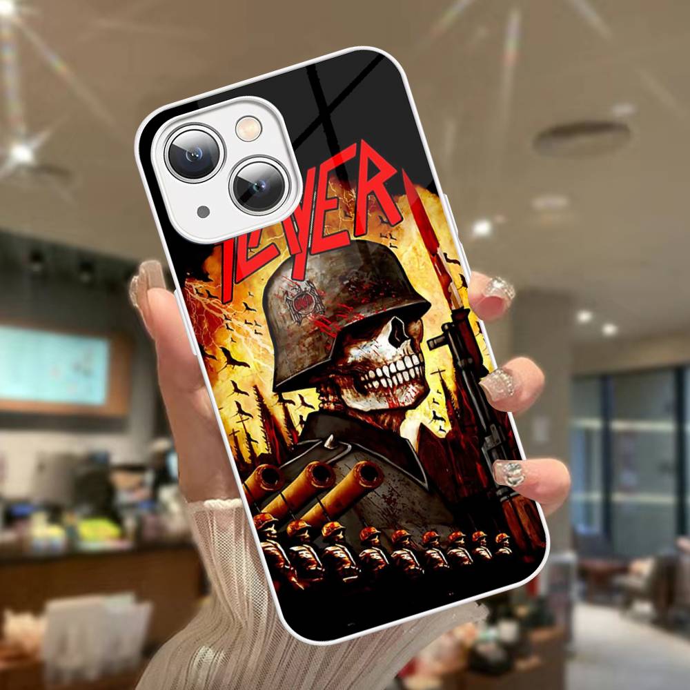 Slayer Heavy Metal Band Music For IPhone 14 13 12 Mini 11 Pro XS Max X XR 14 Plus Tempered Glass Cover