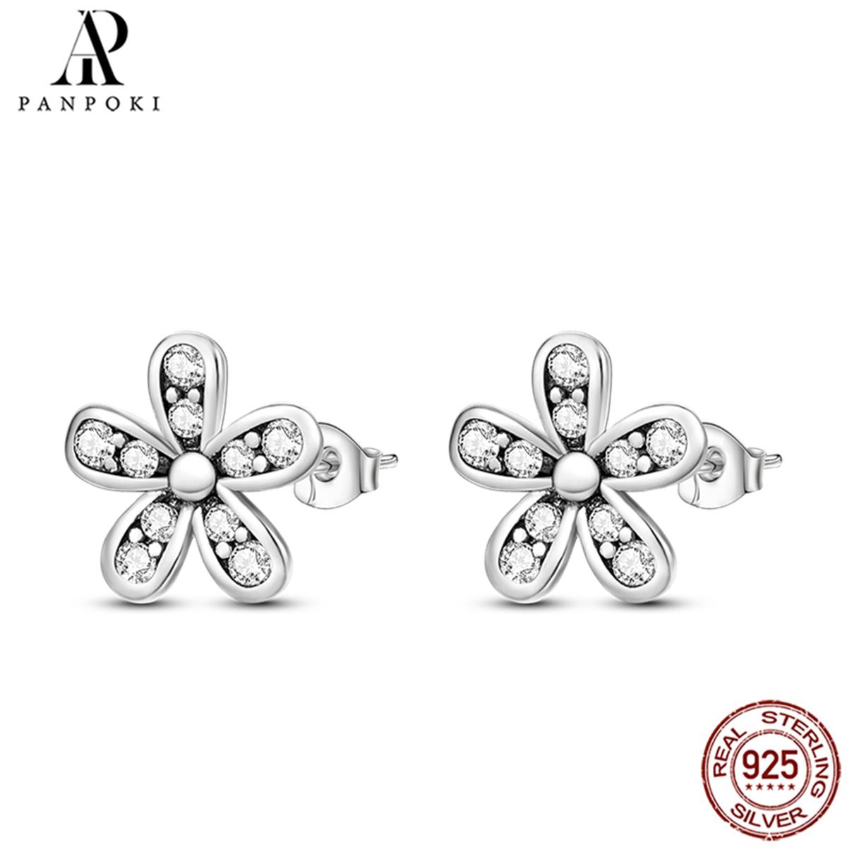 

Срібло 23 проби S925 Квітка ромашки Жіночі сережки-гвоздики Підходять оригінальні сережки Жіночі весільні прикраси Подарунки