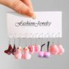 Sweet Pink Cartoon Duck Earrings Set Cute Romantic Animal Butterfly Heart Dangle Earrings for Women Girls Trendy Jewelry Gift