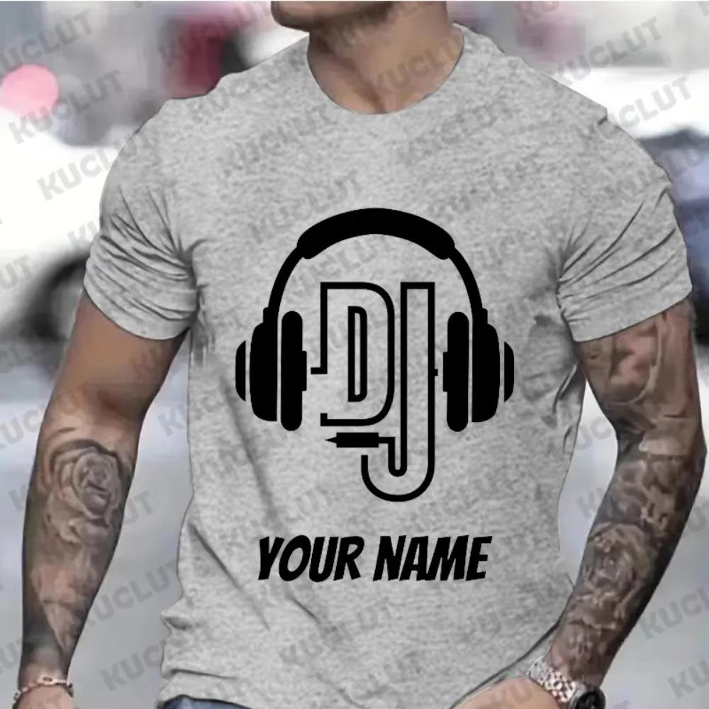 Personalised Name Dj T Shirt Custom Name Logo Shirt for DJ's Clothes Custom Personalized Gift for Men Music Gift Dj DIY T-shirts