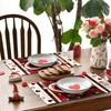 Red Black Love Mother's Day Placemats Set of 4, 12x18 Inch Seasonal Holiday Table Mats for Party Kitchen Dining Decoration