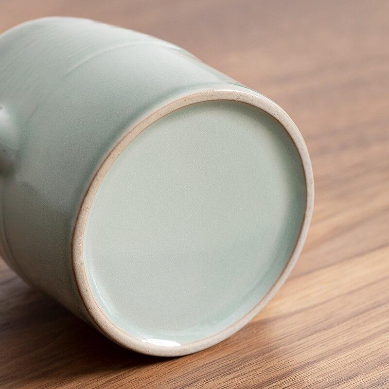 175ml Japanese Style Small Teapot Ceramic Gray Glaze Kung Fu Tea Set