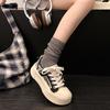 Popular super fire platform canvas shoes women's spring and autumn 2025 high-end casual lightweight white shoes versatile board shoes
