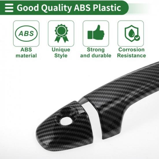 Car Door Handle Cover Trim for Toyota RAV4 2013-2018 Carbon Fiber Black