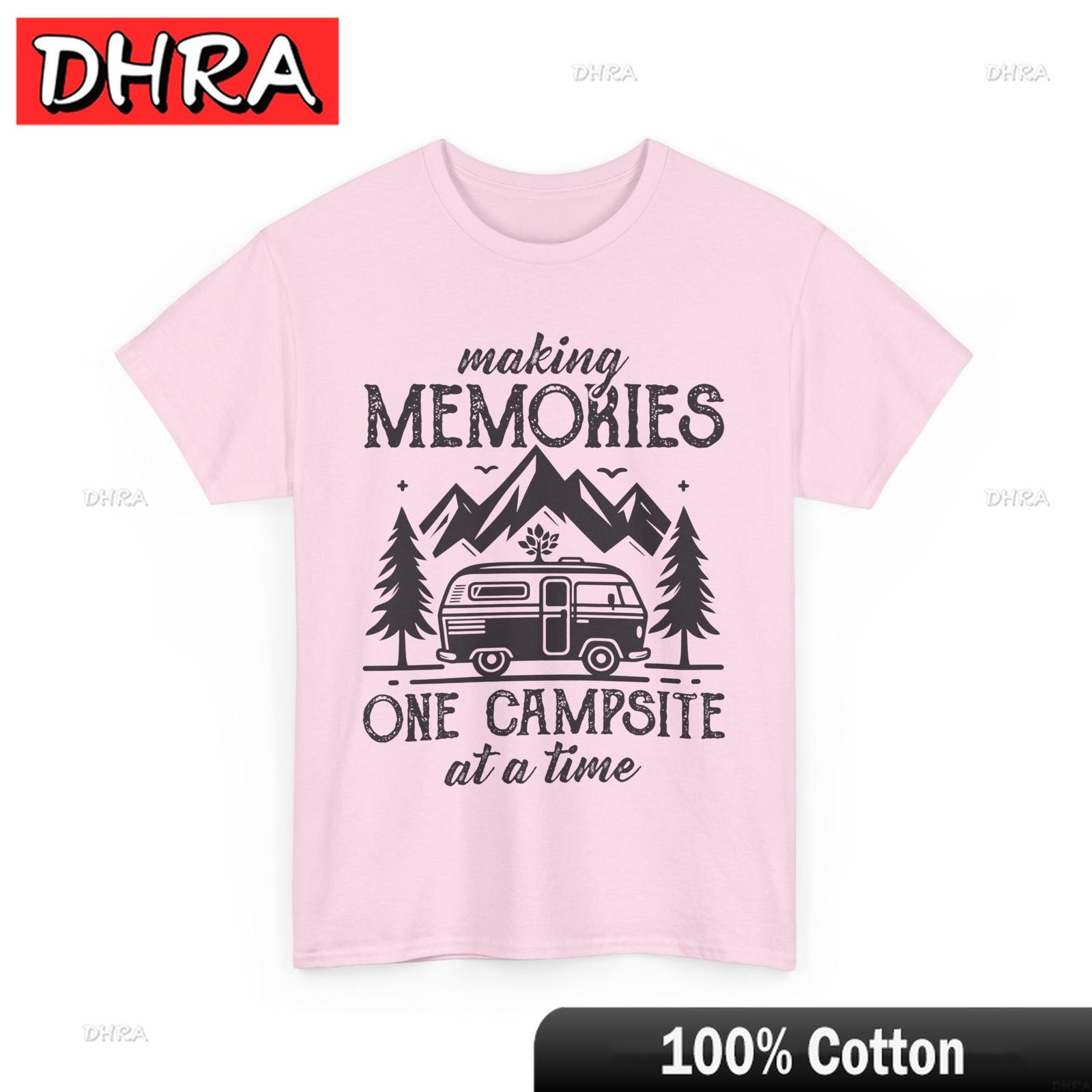 Retro Mountain TShirt Vintage Making Memories One Campsite At A Time Shirt Hipster Urban Tshirts Y2K Funny Artistic TShirt S