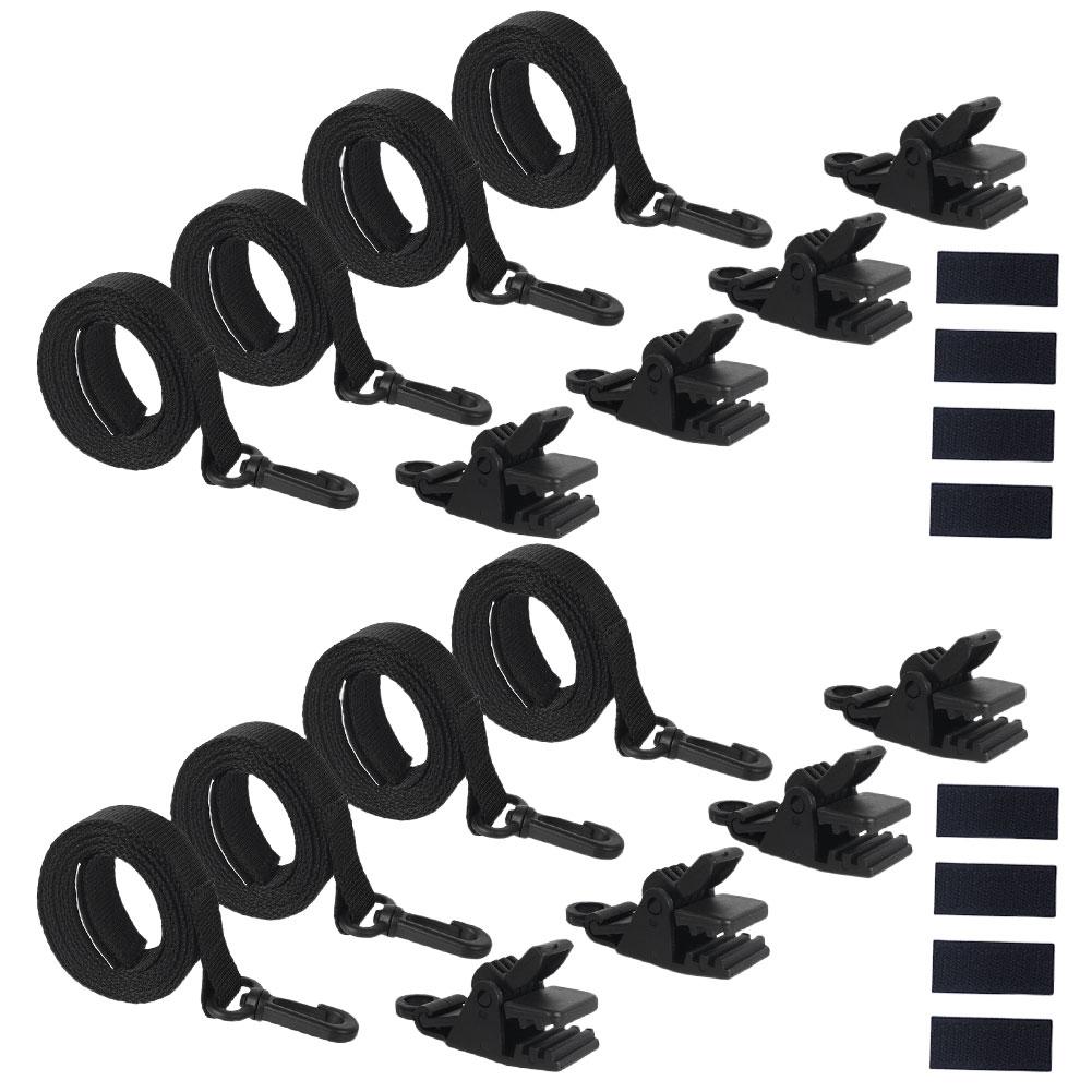 

24 Pcs Pool Solar Cover Reel Attachment Kit Including 8 Straps 8 Clips and 8 Fastener Swimming Pool Solar Cover Straps and Clips