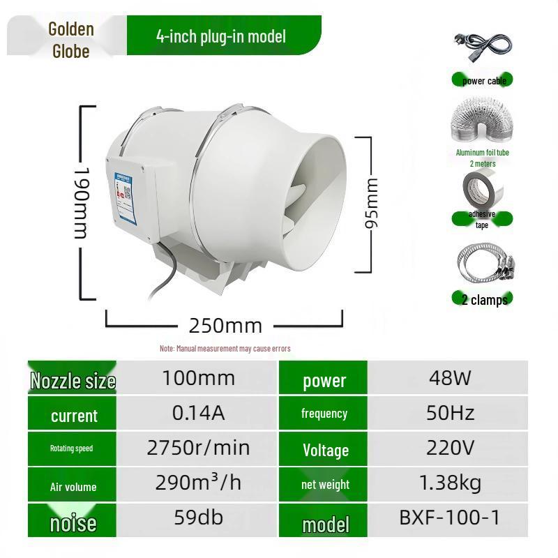 Silent High-Suction Exhaust Fan for Kitchen & Bathroom Ventilation
