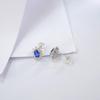 Zhou Hengfu Sterling Silver Cultured Sapphire Earrings - Elegant Light Luxury Design