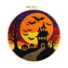 Halloween Needle Felting Kit Beginner Felt Craft Set DIY Felt Painting with Faux Wool Needle Frame Stamped Fabric for Adults Handcraft Lovers