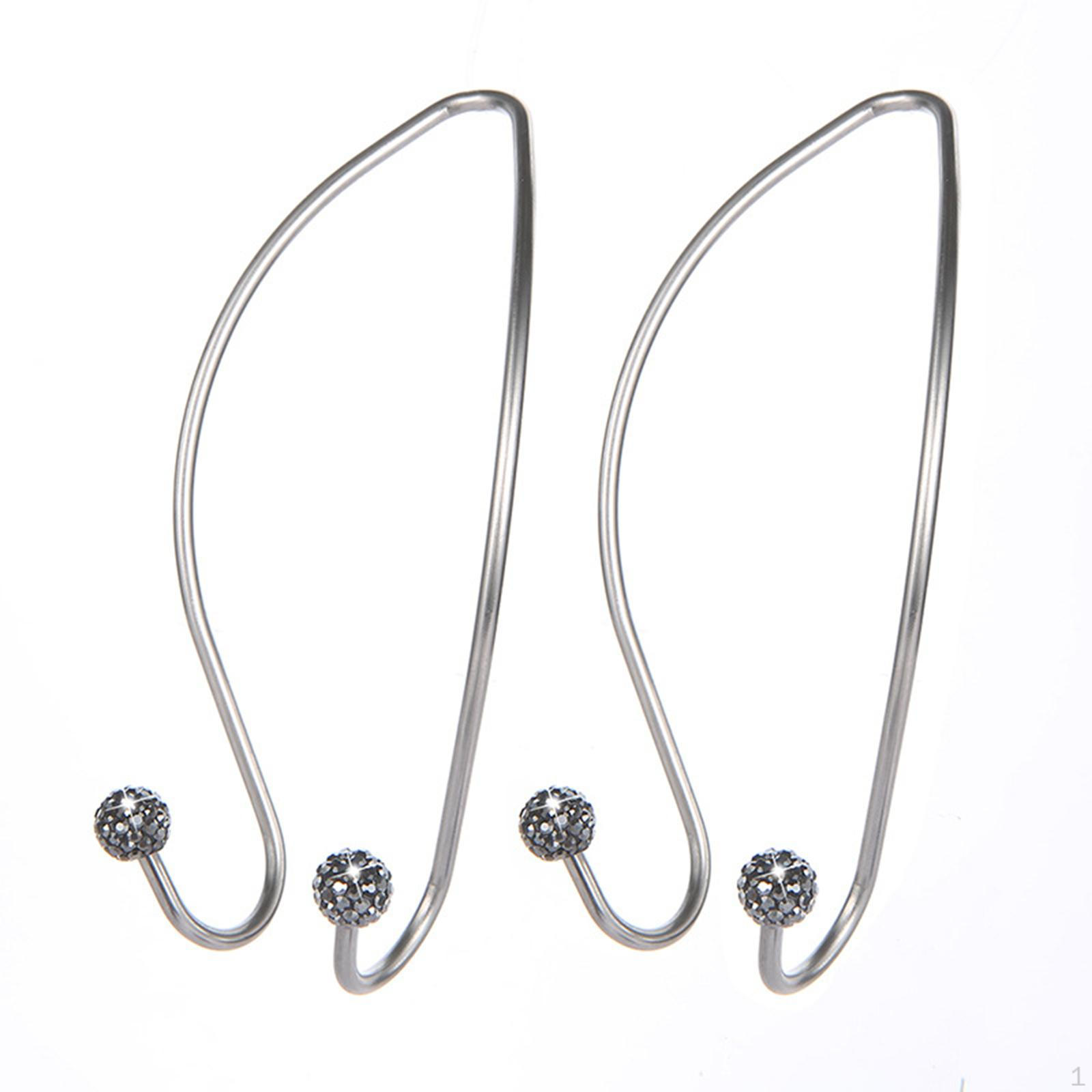 Automobile Car Backseat Hook Seat Hanger Shiny for Handbag, Purse, Grocery Bags Stainless Steel Bright black