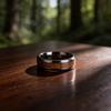 Titanium Steel Wooden Grain Ring With Resin Coating For Men And Women Fashion Jewelry