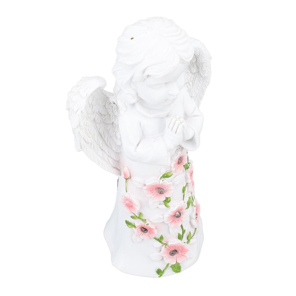 Solar Gartenstatue Engel mit Sukkulente Außendekor Rasenfigur Gartenfigur für Terrasse Balkon Hof