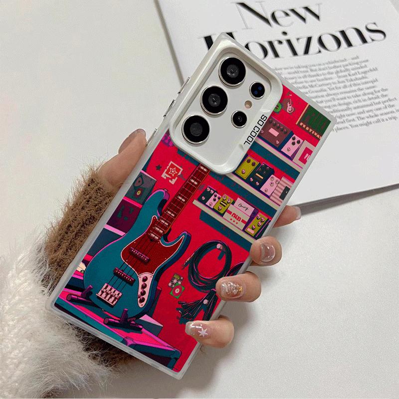 

Guitar Retro Rock Music Shockproof Phone Case for Samsung Galaxy S26 Edge S25 Ultra S24 FE S23 Plus S21 Cover Anti Fall Fundas Samsung S21