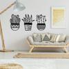 3-Piece Cactus Metal Wall Art Set - Natural Theme, Modern Black Metal Wall Decor