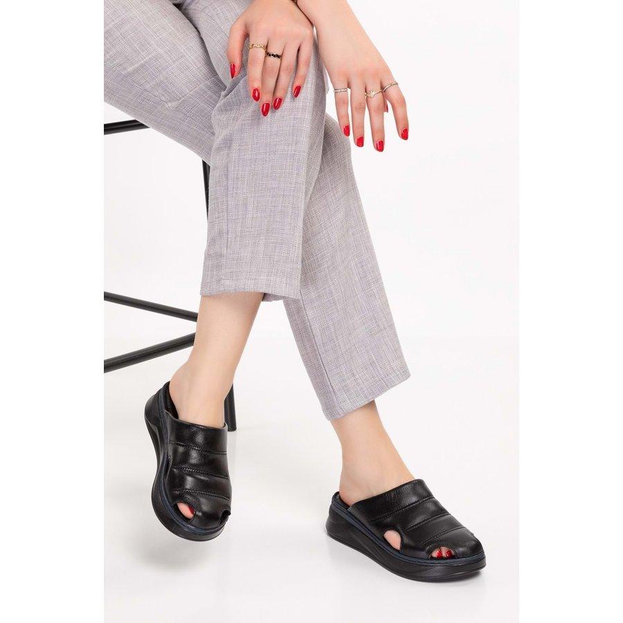 Women's Genuine Leather Anatomical Sole Casual Sabo Slippers