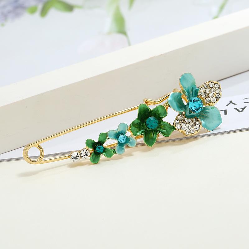 Oil silk scarf buckle brooch women's fixed clothes cardigan pin tulip flower temperament versatile accessories