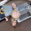 Diamond-Encrusted Case Pull-Open Bracelet Watch Adjustable Strap Chain Watch  Women Girls